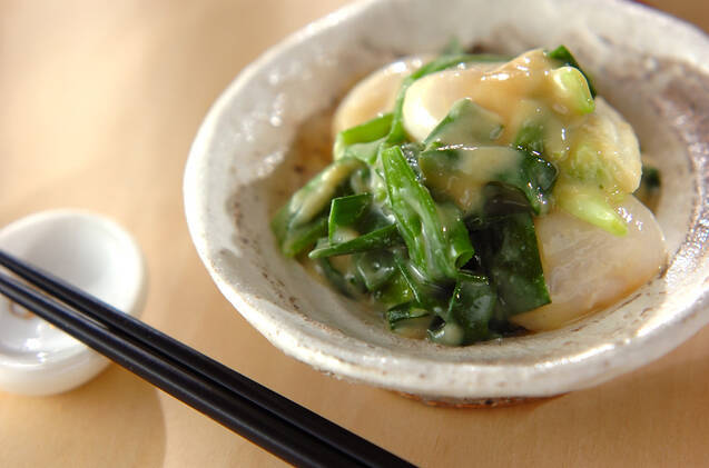 おつまみに！ホタテとネギのぬた