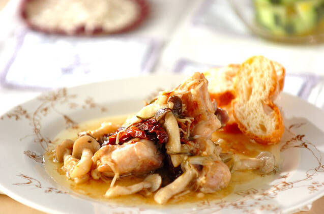 鶏肉のハーブオイル炒め煮