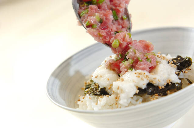 たたき長芋のネギトロ丼の作り方の手順6