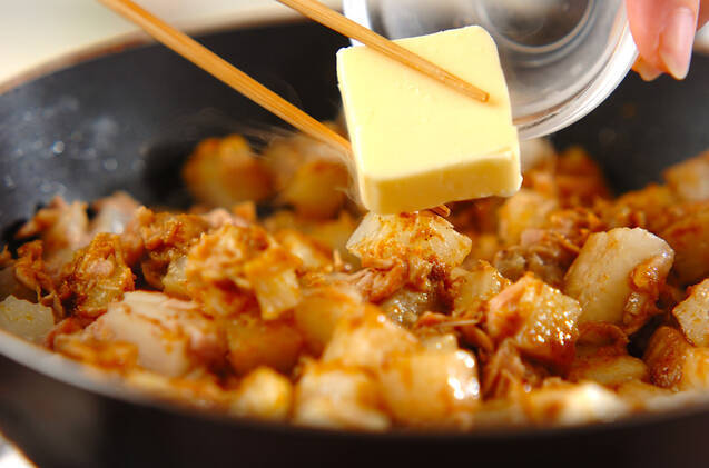 長芋のツナカレー炒めの作り方の手順4