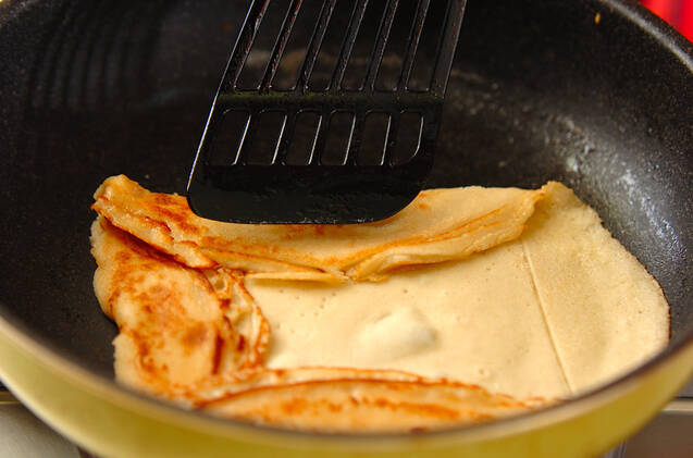 サーモン×クリームチーズのガレットの作り方の手順4