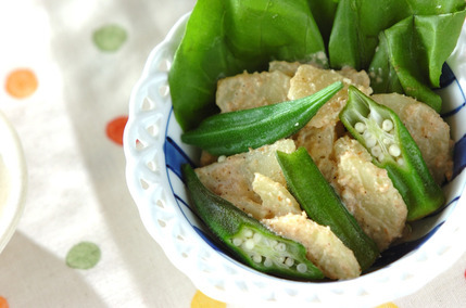 ジャガイモとオクラの和風サラダ