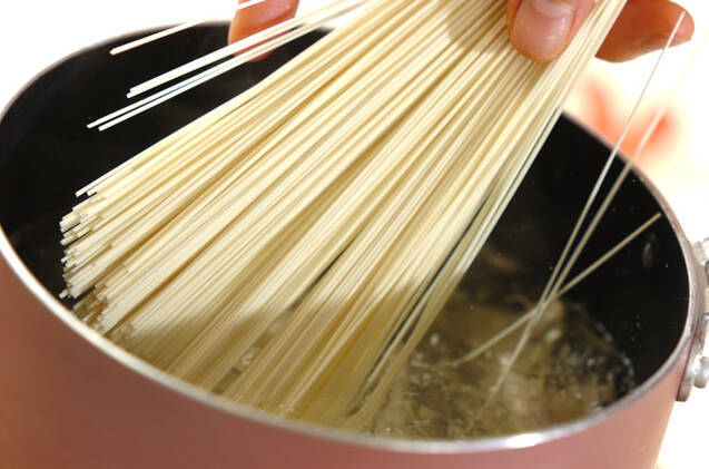 ささ身と卵のサッパリ素麺の作り方の手順3