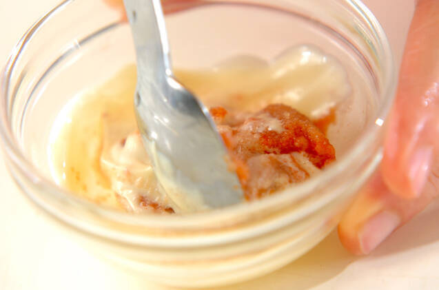 鶏肉のめんたいキムチビビンバの作り方の手順1