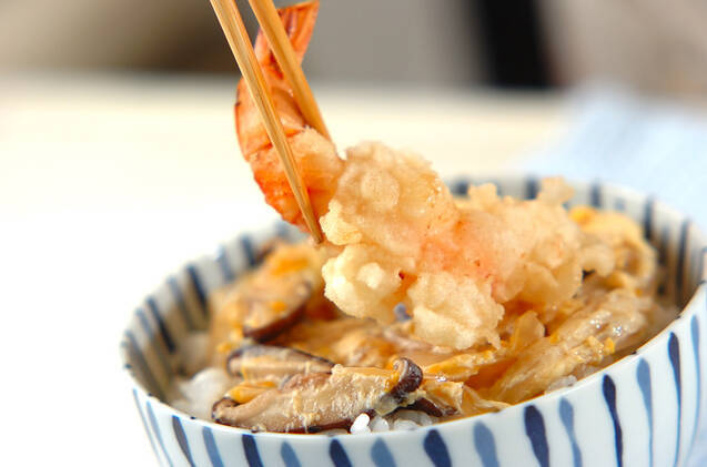 トロトロ卵のエビ天丼の作り方の手順9