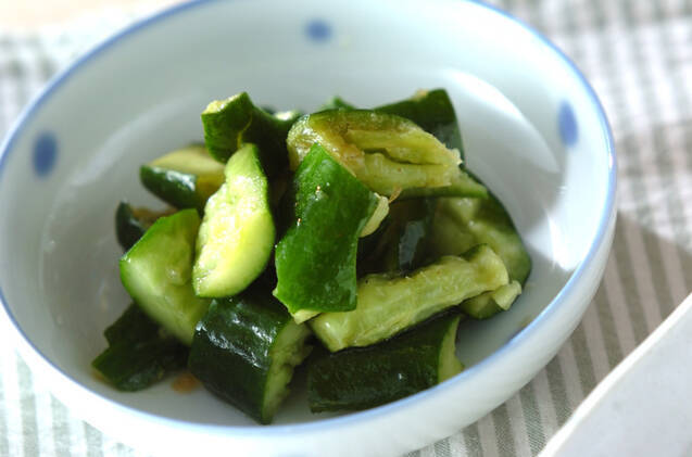 たたきキュウリのピリ辛漬け