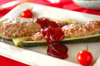 ズッキーニの肉詰め焼き