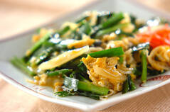 ニラジャコ卵炒め