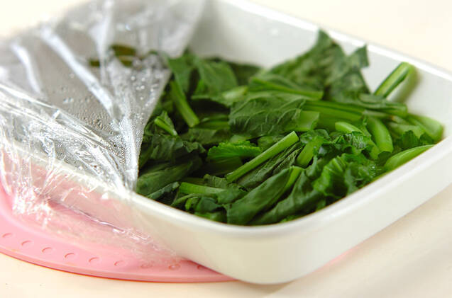 小松菜と豆腐のシラスあんかけの作り方の手順1