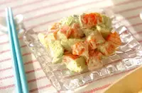 アボカドとサーモンのバジルマヨ和え