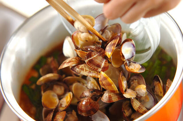 アサリのキムチスープの作り方の手順3