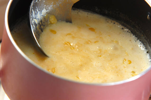 クリームコーンスープパスタの作り方の手順2