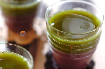 粒あん寒天と抹茶ゼリー