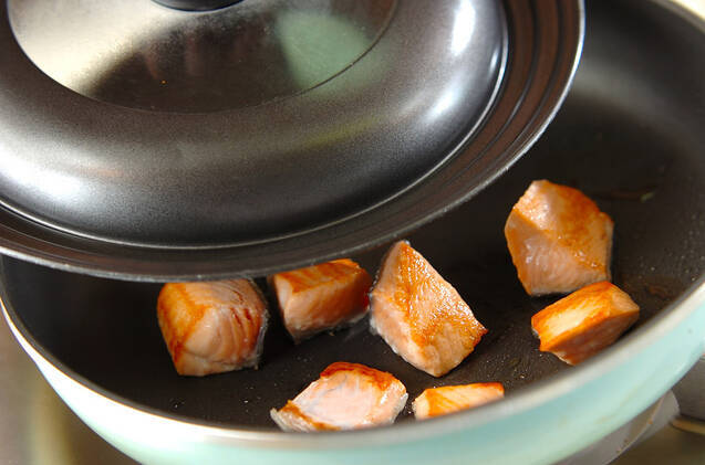 鮭のユズコショウ風味炒めの作り方の手順7