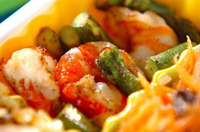 エビとアスパラのソテー