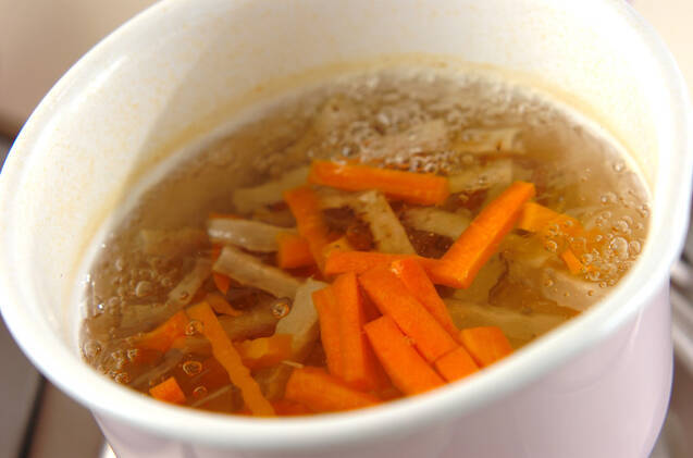 根菜の豆腐ドレッシング和えの作り方の手順2