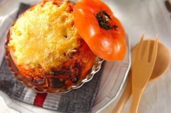 トマトのチャーハン詰め焼き