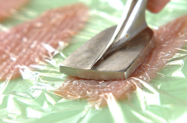 ささ身のソースフライの作り方の手順1