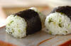 長芋と漬け物のおにぎりの作り方の手順