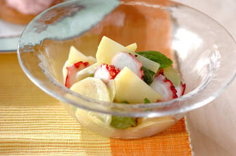 ジャガイモとタコのバジルサラダ