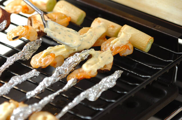 エビとネギの串焼きの作り方の手順7