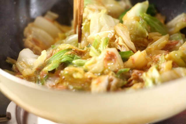 キャベツと卵の炒め物の作り方の手順4