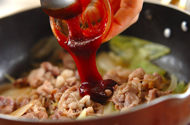 豚とキャベツのピリ辛煮の作り方の手順3