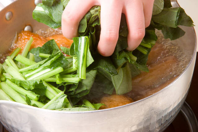 ごぼ天と青菜の煮物の作り方の手順5
