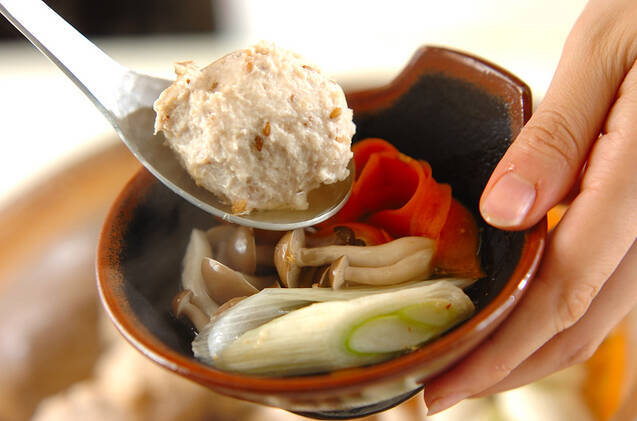 ユズコショウ風味の鶏つくね鍋の作り方の手順7