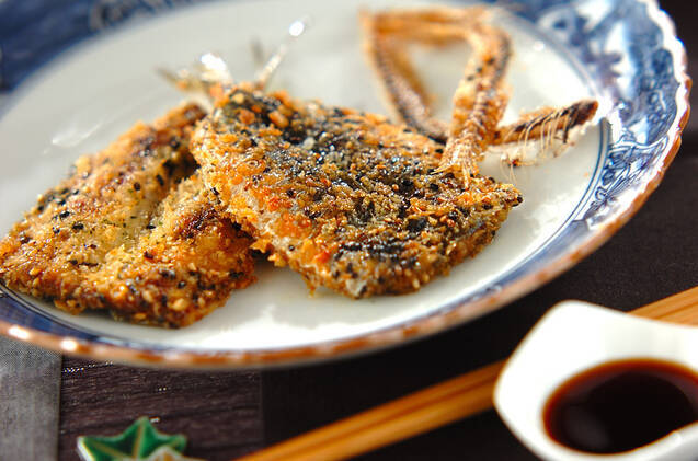 イワシのゴマ入りパン粉焼き