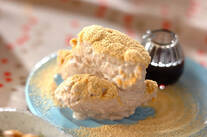 そばがきの黒みつがけ