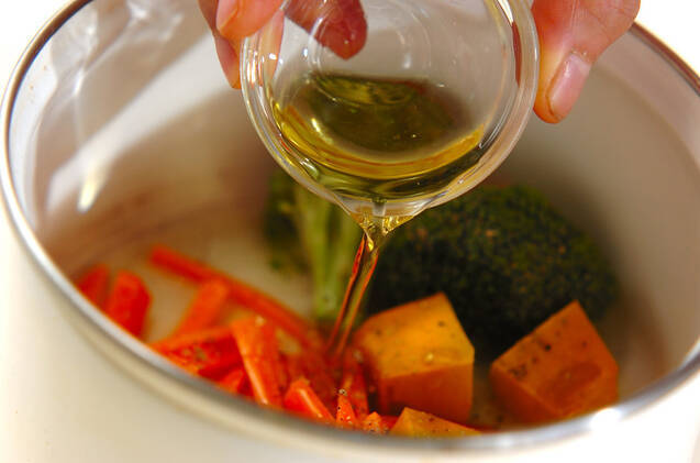 野菜のオリーブ油蒸しの作り方の手順2