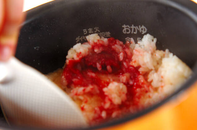 天かす入り梅ご飯の作り方の手順3
