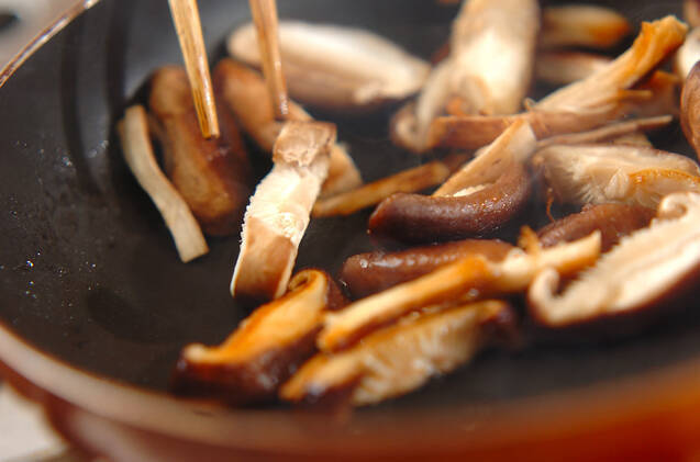 シイタケと水菜のおろし和えの作り方の手順4