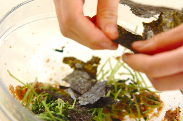 豆苗ののり和えの作り方の手順2