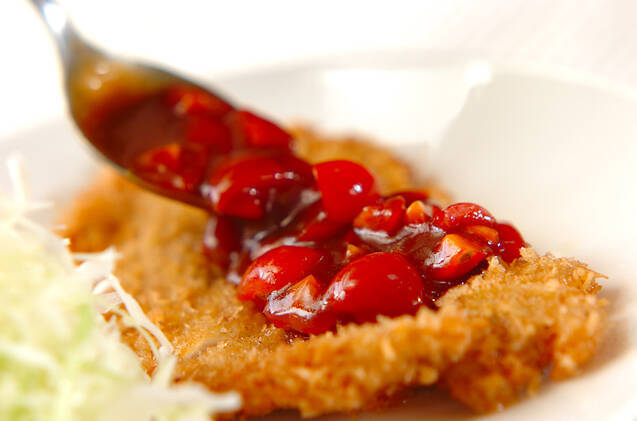 トマトソースがけトンカツの作り方の手順8