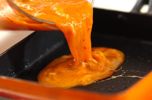 キムチ卵ののり巻きの作り方の手順2