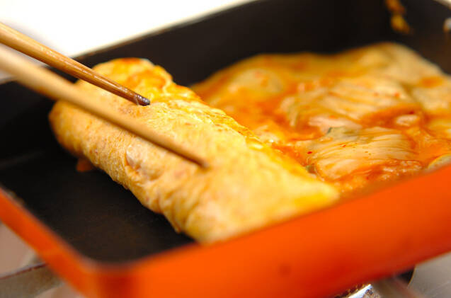 キムチ卵ののり巻きの作り方の手順3