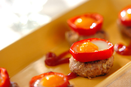 ピーマンリングのミニハンバーグ