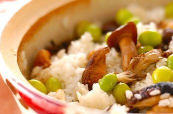 ギンナンと焼キノコご飯