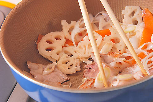 豚肉レンコンの甜麺醤炒めの作り方の手順3