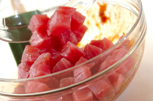 マグロの漬け丼の作り方の手順4