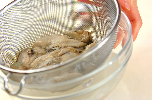 カキとネギのショウガ焼き丼の作り方の手順1