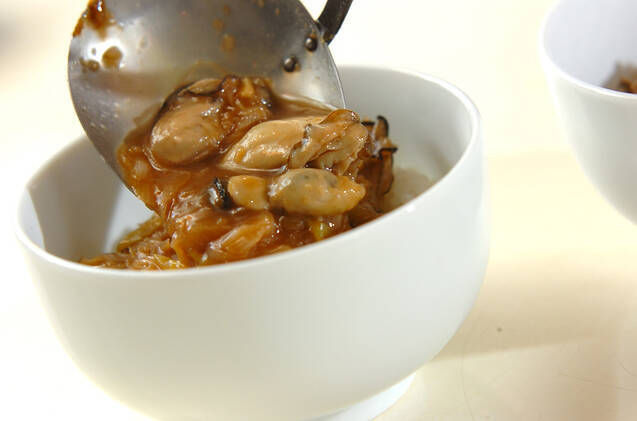 カキとネギのショウガ焼き丼の作り方の手順4