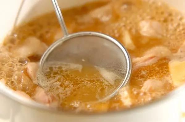 鶏肉とタケノコのみそ煮の作り方2