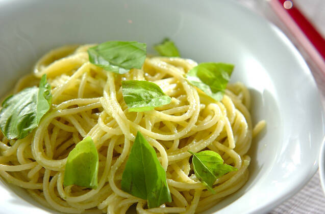 ジェノベーゼを使ったパスタ