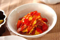 ソーセージと卵のふわふわ炒め