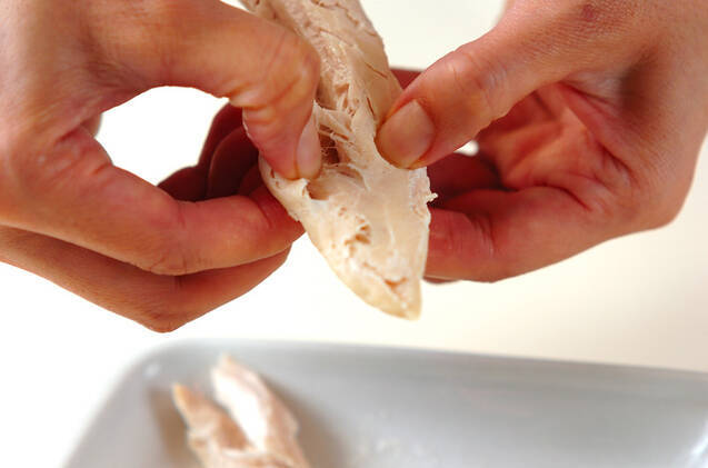 ささ身のナムル風和え物の作り方の手順1