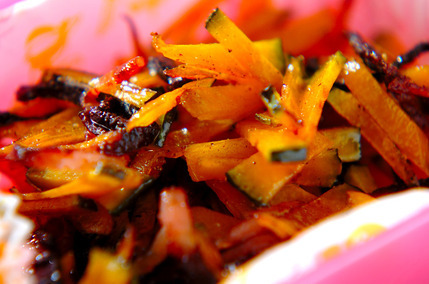 カボチャとハムのカリカリ炒め