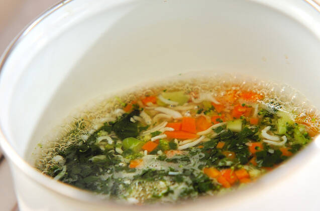 シラスと野菜のあんとじの作り方の手順2